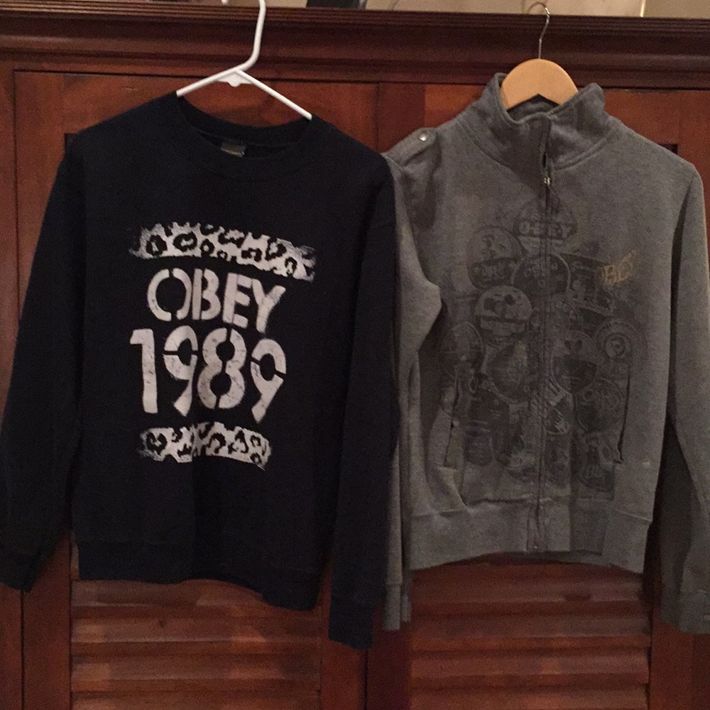 2 Obey Sweatshirts